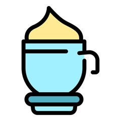 Poster - Milk latte drink icon. Outline milk latte drink vector icon color flat isolated