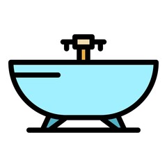 Poster - bathroom sewerage icon. outline bathroom sewerage vector icon color flat isolated