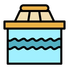 Poster - Industry sewage icon. Outline industry sewage vector icon color flat isolated