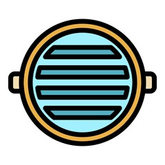 Poster - Sewage manhole icon. Outline sewage manhole vector icon color flat isolated