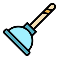 Poster - rubber plunger icon. outline rubber plunger vector icon color flat isolated