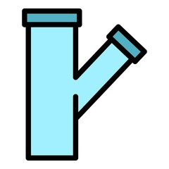 Poster - Plumber pipe icon. Outline plumber pipe vector icon color flat isolated