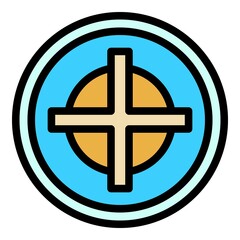 Poster - Floor manhole icon. Outline floor manhole vector icon color flat isolated