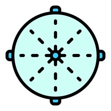 Closed Manhole Icon. Outline Closed Manhole Vector Icon Color Flat Isolated