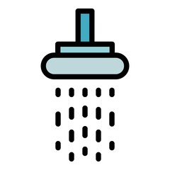 Poster - Shower head icon. Outline shower head vector icon color flat isolated