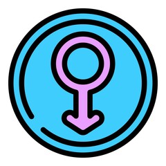 Poster - Gender wc man sign icon. Outline gender wc man sign vector icon color flat isolated
