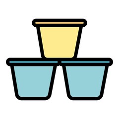 Poster - Roasted coffee pods icon. Outline roasted coffee pods vector icon color flat isolated