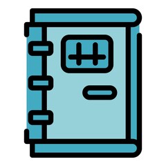 Poster - Jail door icon. Outline jail door vector icon color flat isolated