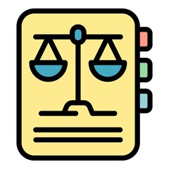 Poster - legal document icon. outline legal document vector icon color flat isolated