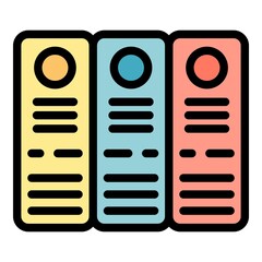 Poster - Justice folders icon. Outline justice folders vector icon color flat isolated