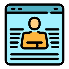 Poster - Online authority icon. Outline online authority vector icon color flat isolated