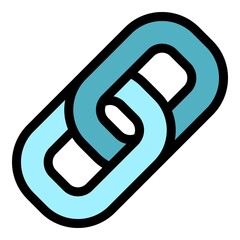 Poster - Chain url icon. Outline chain url vector icon color flat isolated