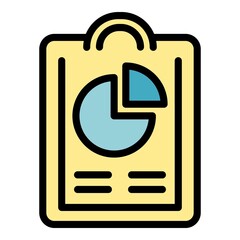 Poster - Clipboard report icon. Outline clipboard report vector icon color flat isolated
