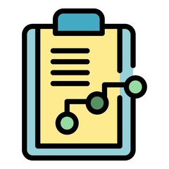 Poster - Economy report icon. Outline economy report vector icon color flat isolated