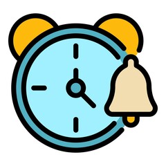 Poster - Time alarm icon. Outline time alarm vector icon color flat isolated