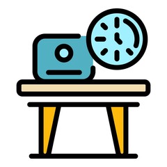 Poster - Flexible work time icon. Outline flexible work time vector icon color flat isolated