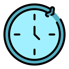 Poster - Working time icon. Outline working time vector icon color flat isolated