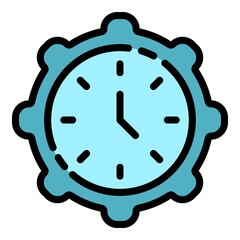 Poster - Flexible office job icon. Outline flexible office job vector icon color flat isolated