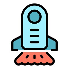 Poster - Startup rocket icon. Outline startup rocket vector icon color flat isolated