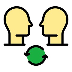 Poster - People contribution icon. Outline people contribution vector icon color flat isolated