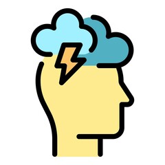 Poster - Brainstorming icon. Outline brainstorming vector icon color flat isolated