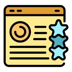 Poster - webpage review icon. outline webpage review vector icon color flat isolated
