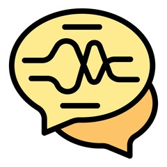 Poster - voice recognition icon. outline voice recognition vector icon color flat isolated