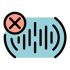 Poster - Sound recognition icon. Outline sound recognition vector icon color flat isolated