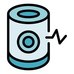 Poster - Smart speaker icon. Outline smart speaker vector icon color flat isolated