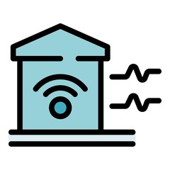 Poster - Smart home icon. Outline smart home vector icon color flat isolated