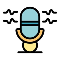Poster - Speech recorder icon. Outline speech recorder vector icon color flat isolated