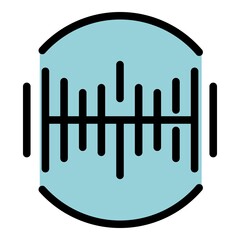 Poster - Sound voice frequency icon. Outline sound voice frequency vector icon color flat isolated