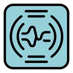 Poster - Recorder voice device icon. Outline recorder voice device vector icon color flat isolated