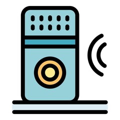 Poster - smart voice speaker icon. outline smart voice speaker vector icon color flat isolated