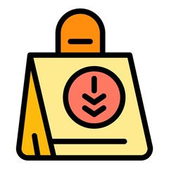 Poster - Shopping pack icon. Outline shopping pack vector icon color flat isolated