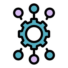 Poster - settings icon. outline settings vector icon color flat isolated