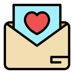 Poster - Subscribe envelope icon. Outline subscribe envelope vector icon color flat isolated