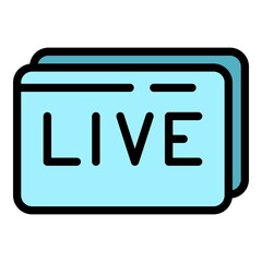 Poster - Live subscribe icon. Outline live subscribe vector icon color flat isolated