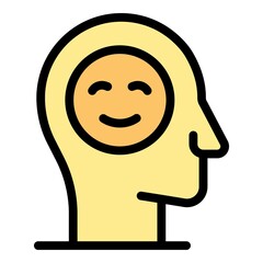 Poster - Self-esteem emoji icon. Outline self-esteem emoji vector icon color flat isolated