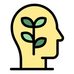 Poster - Self-esteem grow icon. Outline self-esteem grow vector icon color flat isolated