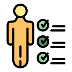 Poster - Project member icon. Outline project member vector icon color flat isolated
