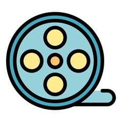 Poster - Project reel icon. Outline project reel vector icon color flat isolated