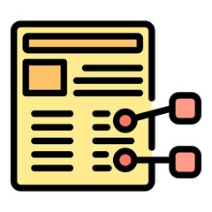 Poster - Project duties icon. Outline project duties vector icon color flat isolated