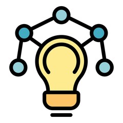 Poster - project bulb icon. outline project bulb vector icon color flat isolated