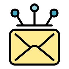 Poster - Campaign envelope icon. Outline campaign envelope vector icon color flat isolated