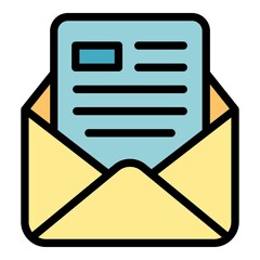 Poster - Email campaign icon. Outline email campaign vector icon color flat isolated