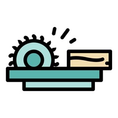 Poster - Paper production wood icon. Outline paper production wood vector icon color flat isolated