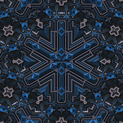 Wall Mural - 3d effect - abstract blue hexagonal geometric pattern 