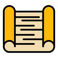 Poster - Piece of paper icon. Outline piece of paper vector icon color flat isolated