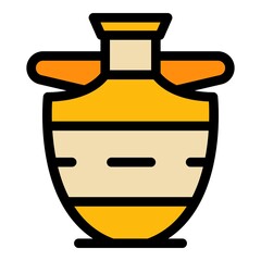 Poster - Decorative amphora icon. Outline decorative amphora vector icon color flat isolated